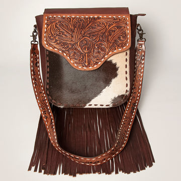 American Darling Cross Body Hand Tooled Hair on-Genuine Leather Western Women Bag Handbag Purse | Crossbody for Cute